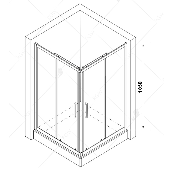 Душевой уголок RGW Classic CL-34B 80х80, стекло прозрачное, профиль черный - фото 1