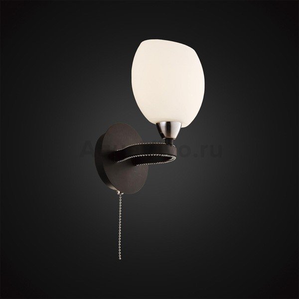 Бра Citilux Октава CL131312, арматура хром / черный, плафон стекло белое, 16х16 см