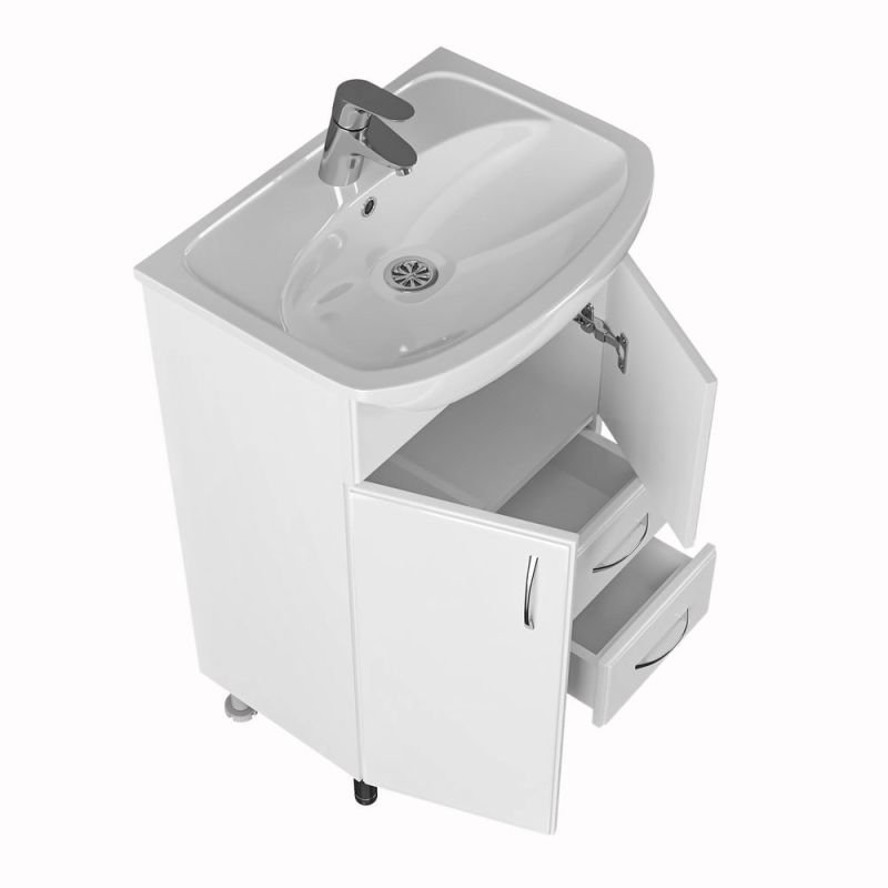 Тумба под раковину Санта Уют 55 напольная, с ящиками, цвет белый - фото 1