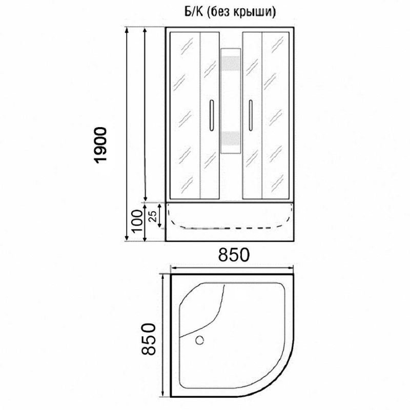 Душевая кабина Parly Effect TMF911 85x85, стекло матовое, профиль белый, без крыши