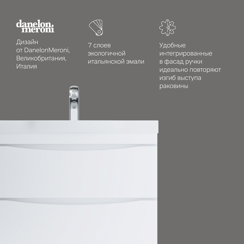 Тумба под раковину AM.PM Like 80 подвесная, цвет белый глянец - фото 1