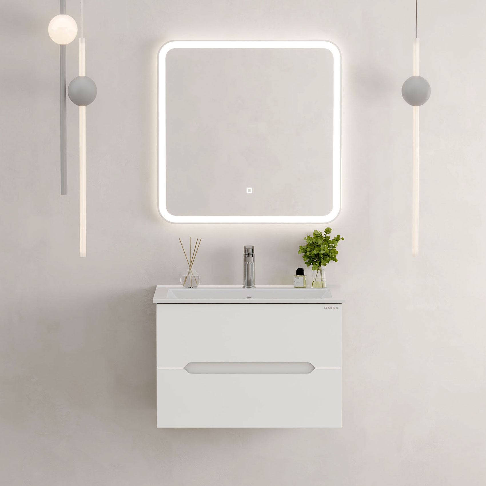 Мебель для ванной Оника Айленд 70, подвесная, цвет белый - фото 1