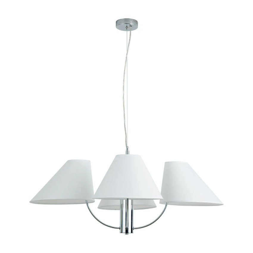 Подвесная люстра Arte Lamp Rondo A4086LM-4CC, арматура хром, плафон ткань белая