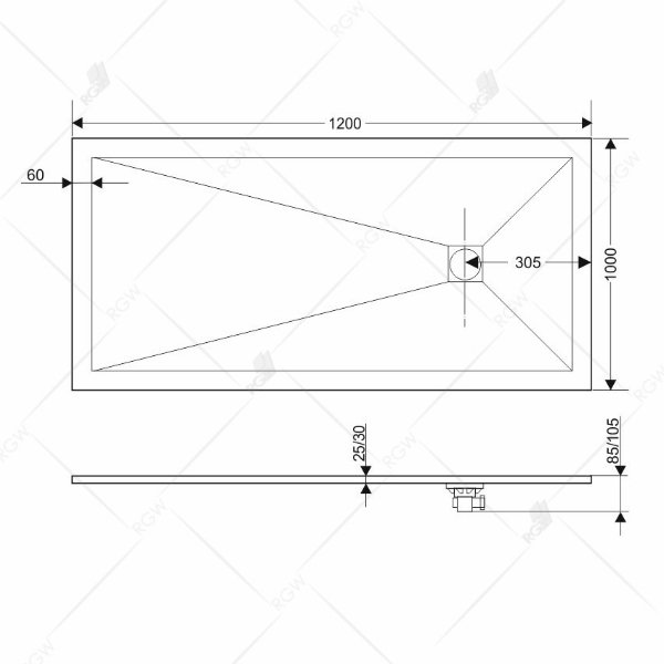 Поддон для душа RGW Stone Tray ST-0120W 120х100, искусственный камень, цвет белый - фото 1