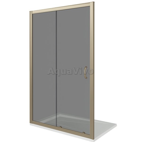 Душевая дверь Good Door Jazze WTW-140-B-BR 140, стекло тонированное, профиль бронза - фото 1