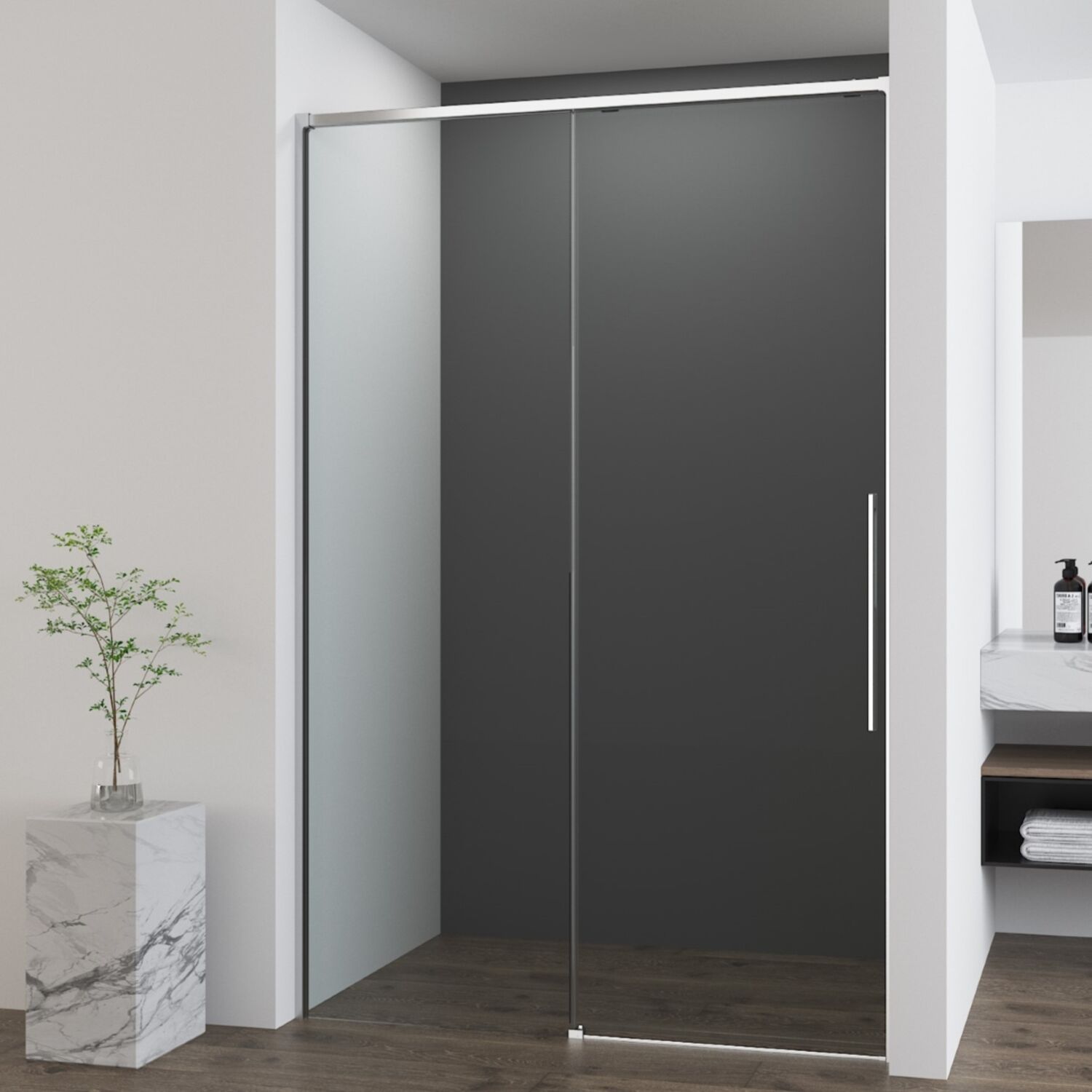 Душевая дверь Vincea Ultima VDS-7UL 120x200, стекло прозрачное, профиль хром