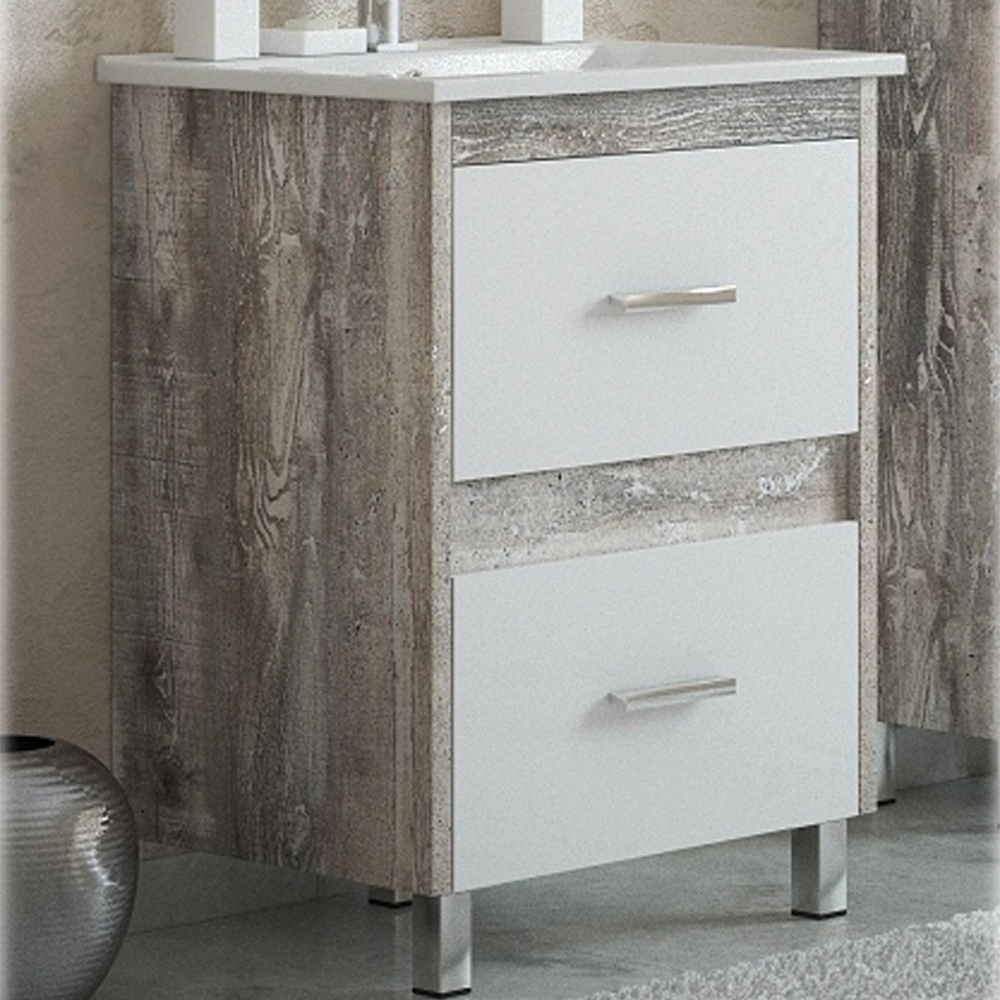 Тумба под раковину Corozo Верона 65, цвет белый / антик - фото 1