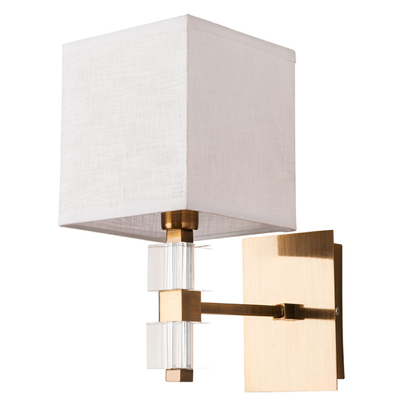 Бра Arte Lamp North A5896AP-1PB, арматура медь, плафон ткань белая, 14х25 см