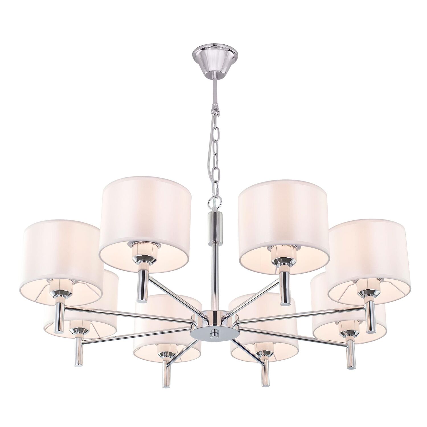 Подвесная люстра Citilux Аврора CL463180, арматура хром, плафоны текстиль белый