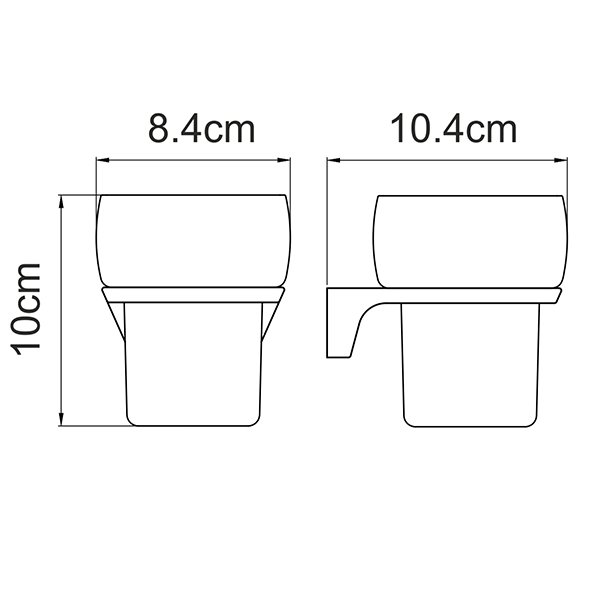 Стакан WasserKRAFT Glan K-5128, цвет черный глянец - фото 1