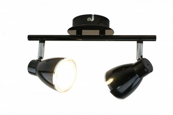 Спот Arte Lamp Gioved A6008PL-2BK, арматура хром / черная, плафоны металл черный, 27х10 см
