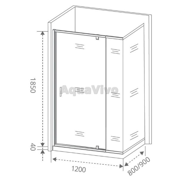 Душевая дверь Good Door Orion WTW-PD-120-G-CH 120, стекло грейп, профиль хром