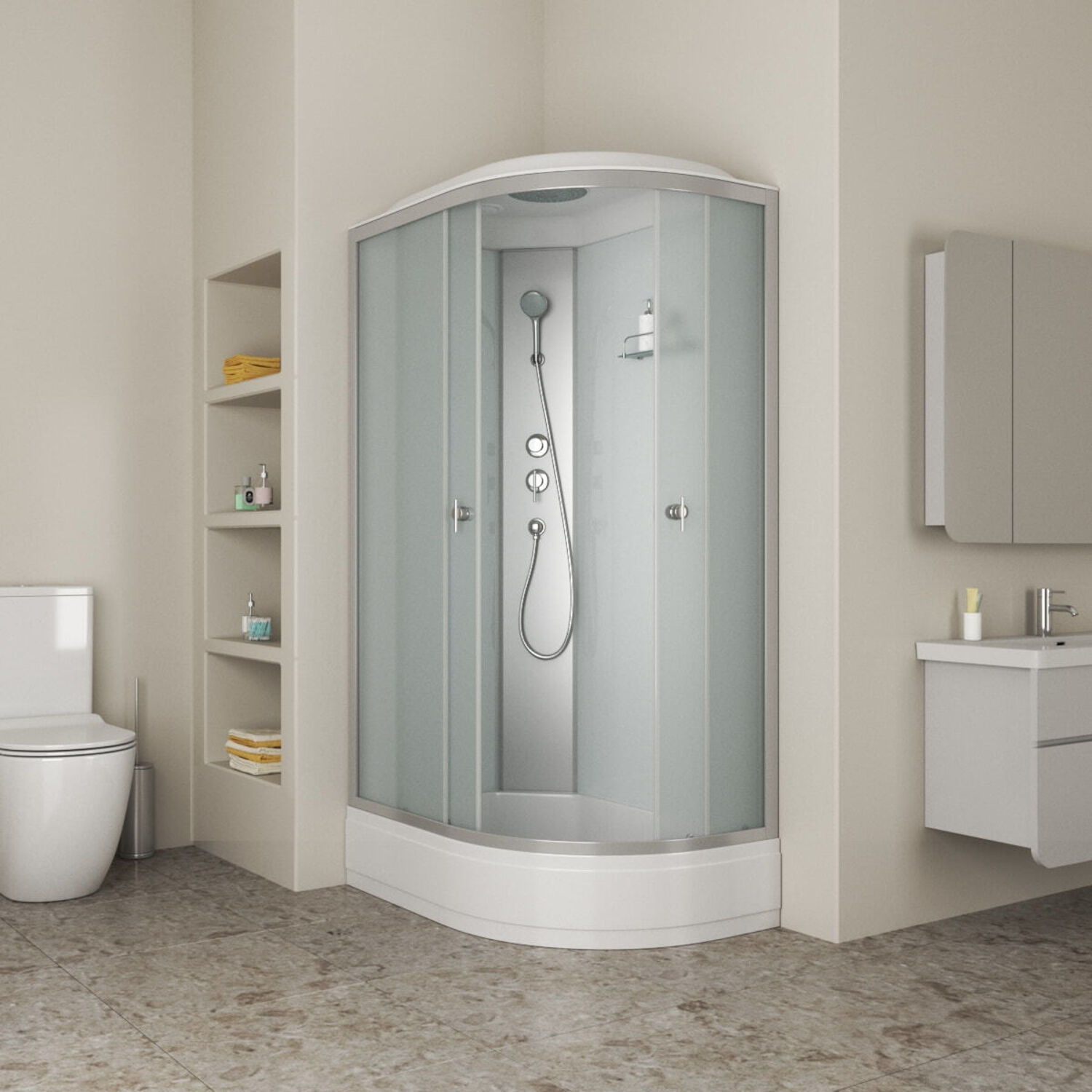 Душевая кабина Niagara Eco E120/80/26L/MT 120х80, левая, стекло матовое, профиль хром матовый