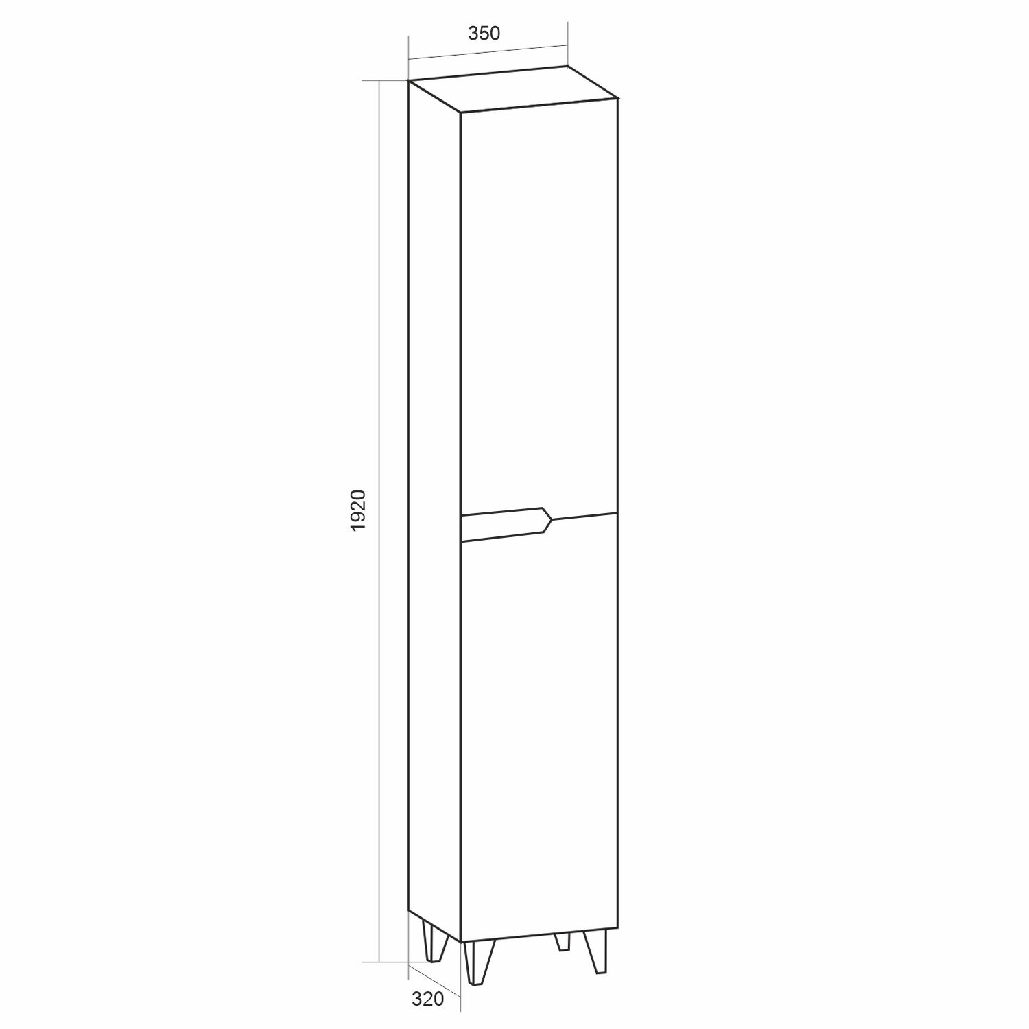 Шкаф-пенал Mixline Орион 35, цвет белый / графит - фото 1