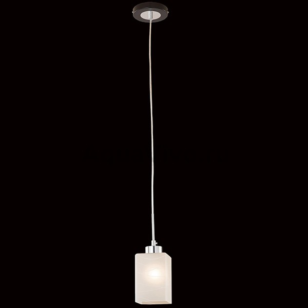 Подвесной светильник Citilux Оскар CL127111, арматура хром / венге, плафон стекло белое, 12х12 см