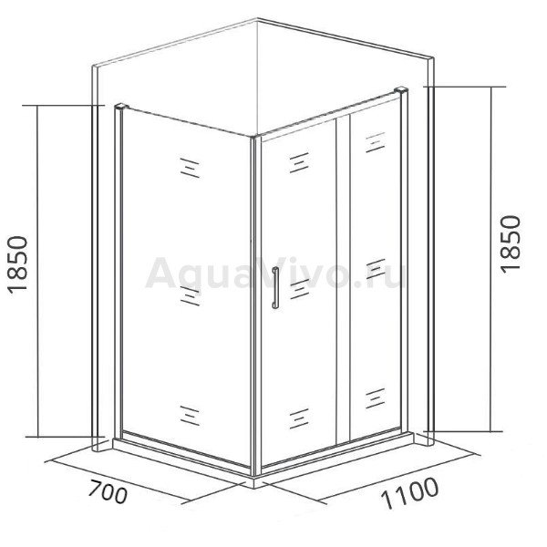 Душевой уголок Good Door Infinity WTW+SP-G-CH 110x70, стекло грейп, профиль хром - фото 1