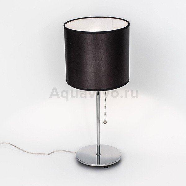 Интерьерная настольная лампа Citilux Аврора CL463811, арматура хром, плафон ткань черная, 20х20 см