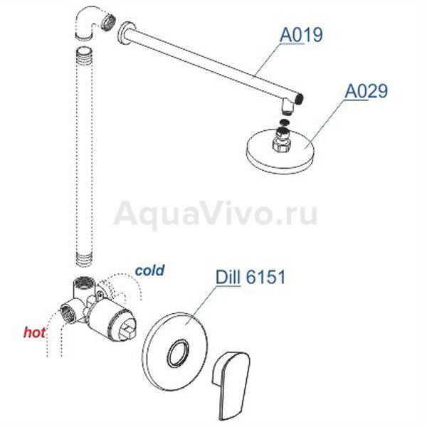 Душевой комплект WasserKRAFT Aller A12629, встраиваемый, цвет хром - фото 1