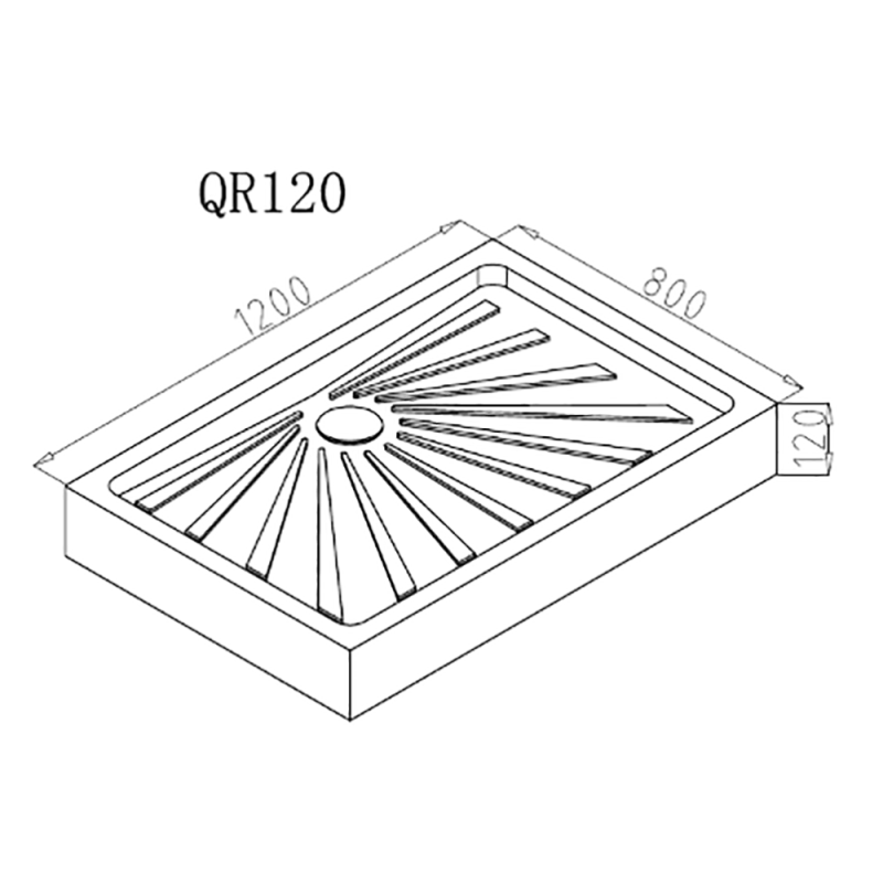 Поддон для душа CeruttiSPA QR121 120x80, ABS-пластик, цвет белый - фото 1