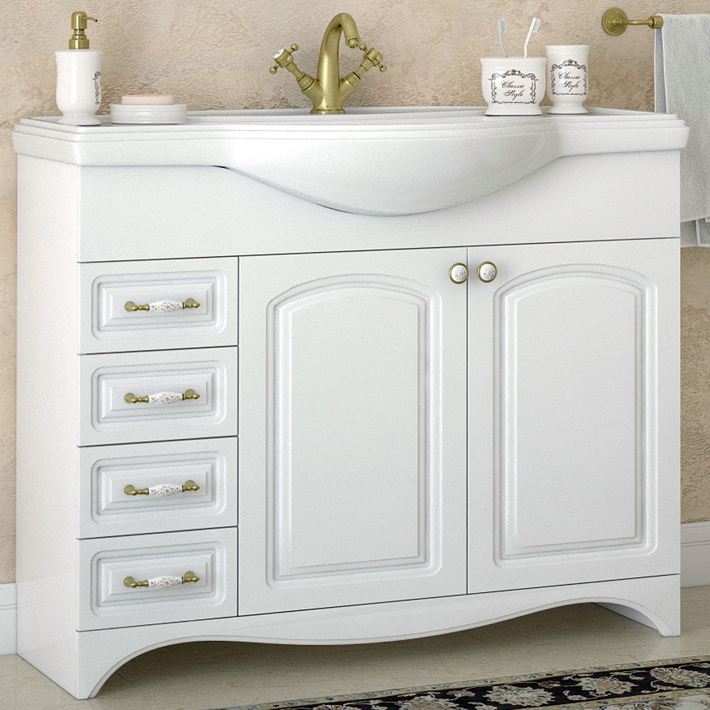 Тумба под раковину Corozo Классика 105, цвет белый