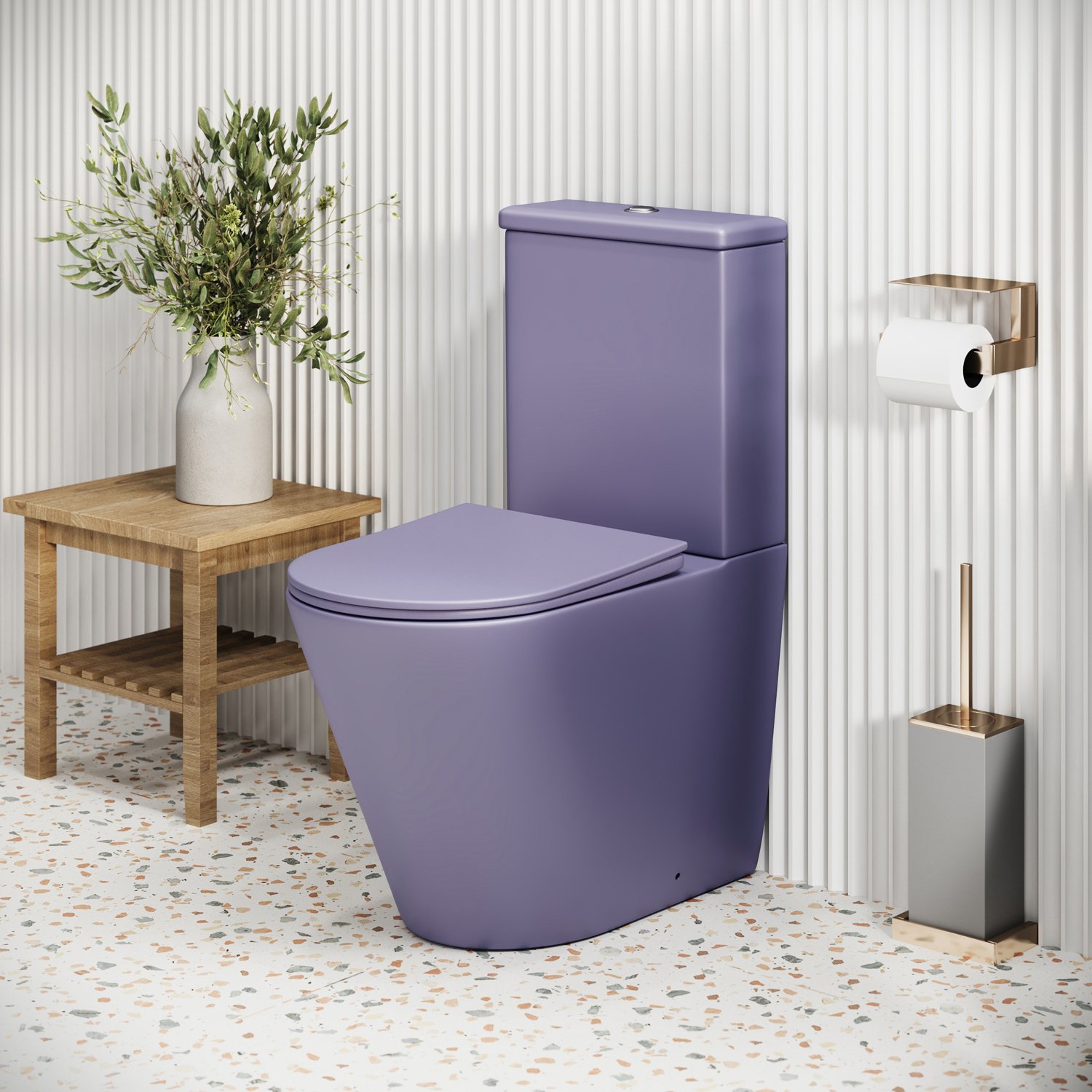 Унитаз Grossman Color GR-4480 LIMS напольный, безободковый, с сиденьем микролифт, цвет фиолетовый матовый