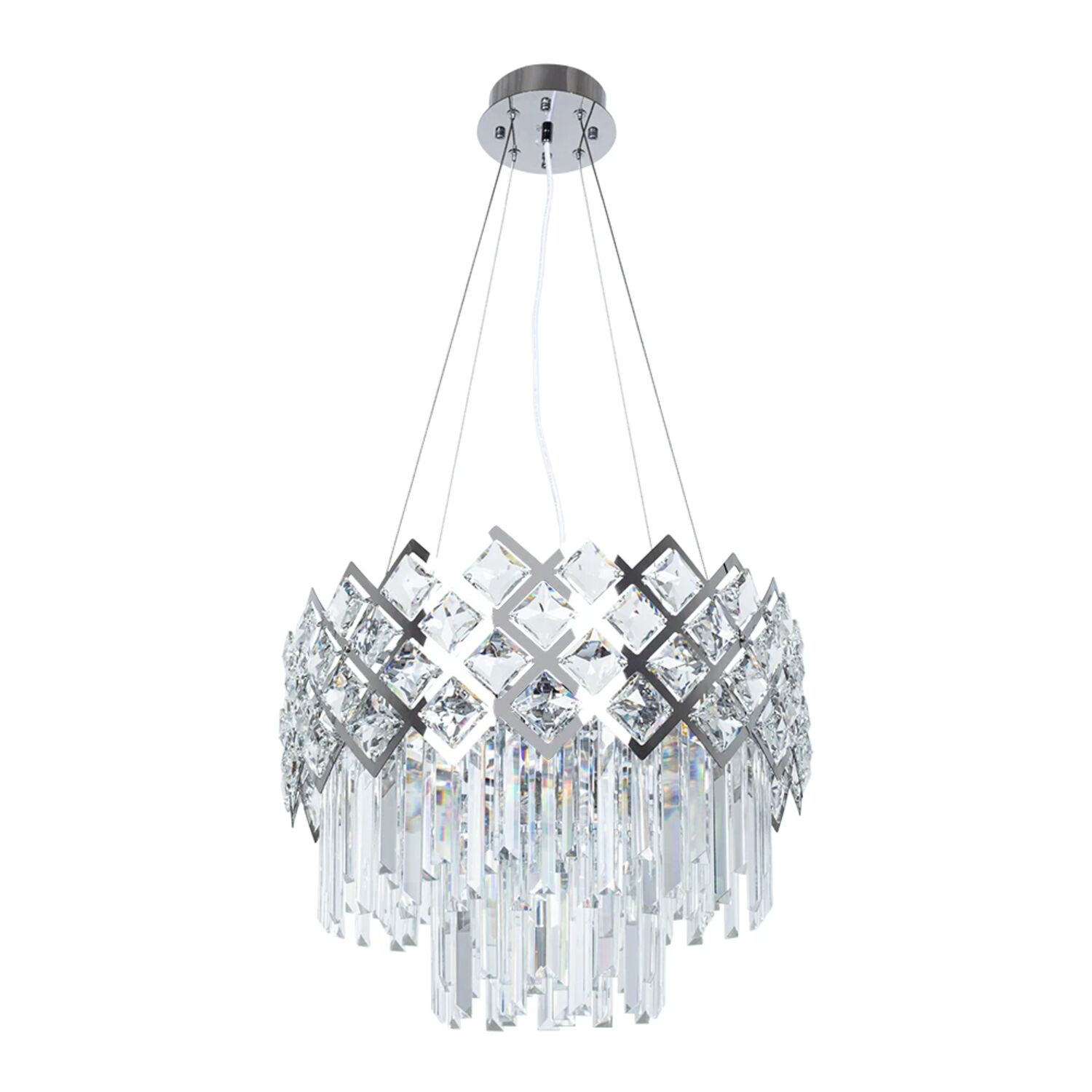 Подвесная люстра Arte Lamp Wezen A1006SP-8CC, арматура хром, плафон хрусталь прозрачный