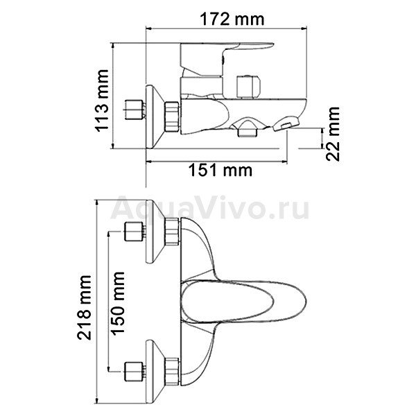 Смеситель WasserKRAFT Leine 3501 для ванны с душем, цвет хром - фото 1