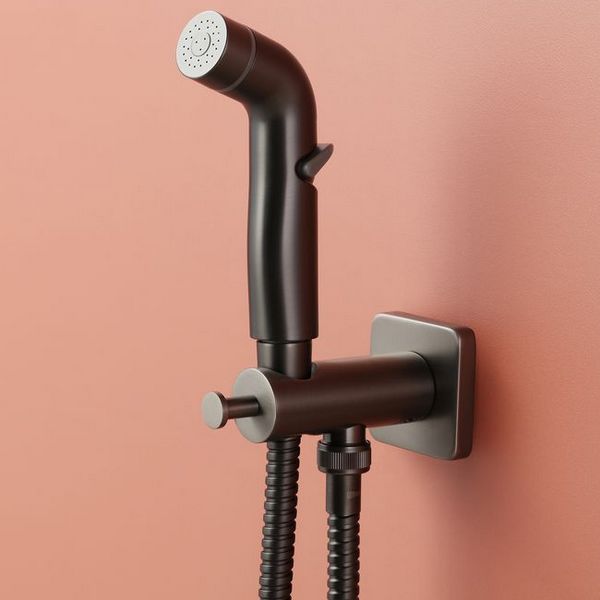 Гигиенический душ Lemark Bronx LM3719GM, со встраиваемым смесителем, цвет графит - фото 1