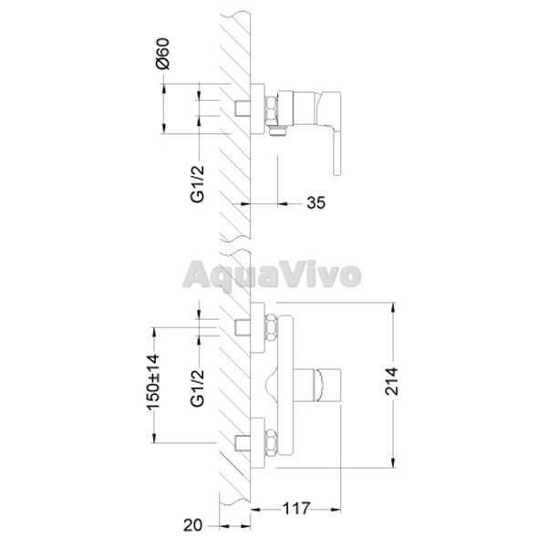 Смеситель Lemark Aura LM0603C для душа