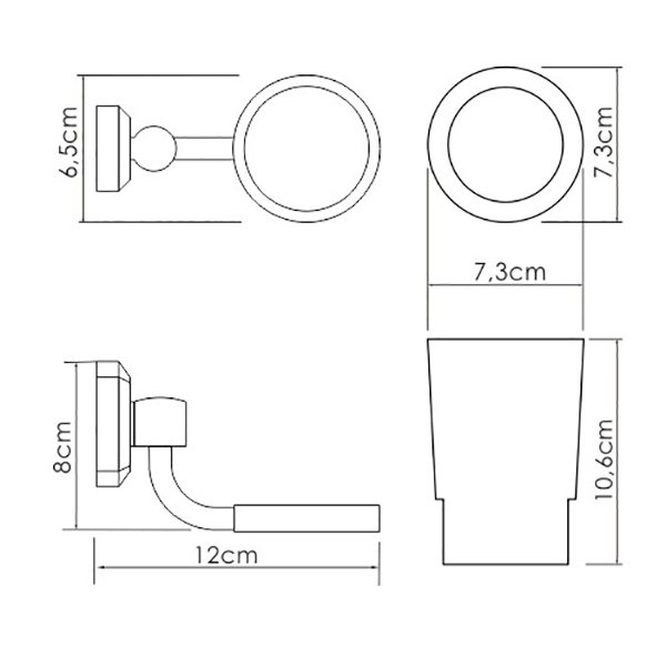 Стакан WasserKRAFT Oder K-28128, цвет белый / хром