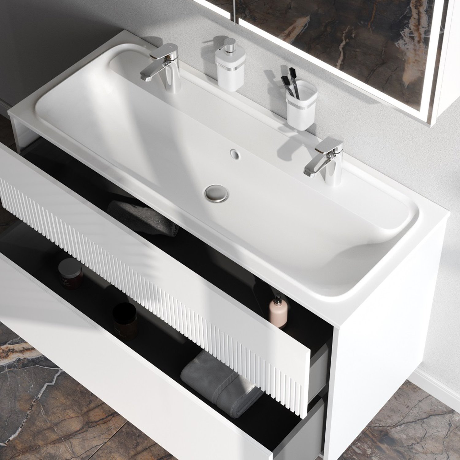 Тумба под раковину AM.PM Func 120, цвет белый матовый - фото 1