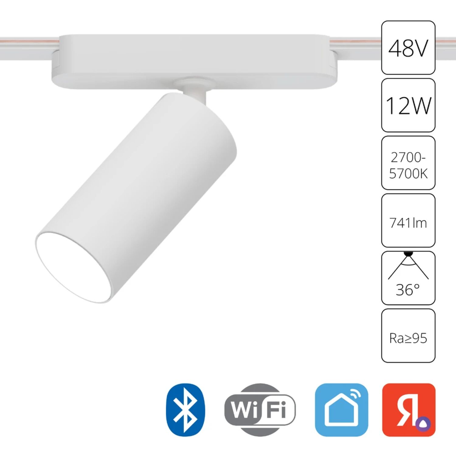 Магнитный трековый светильник Arte Lamp Rapid A2958PL-1WH, арматура белый 