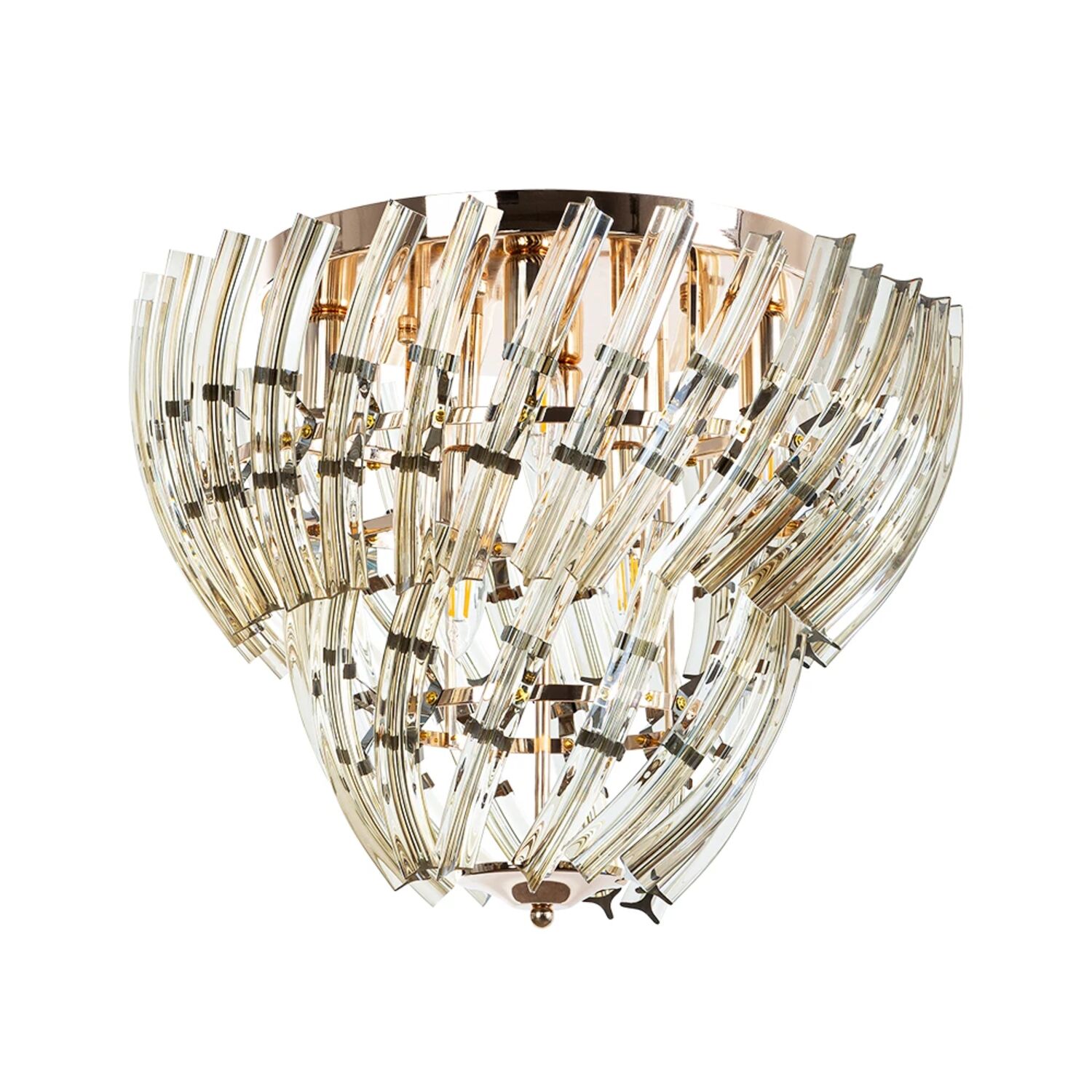 Потолочная люстра Arte Lamp Ella A1054PL-6GO, арматура золото, плафон стекло янтарное
