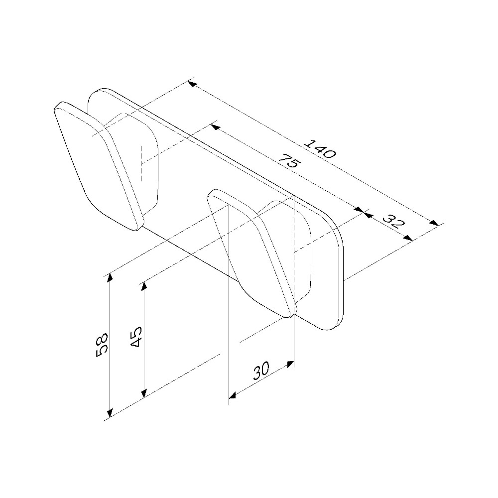 Крючок AM.PM Inspire 2.0 A50A35622, двойной, цвет черный