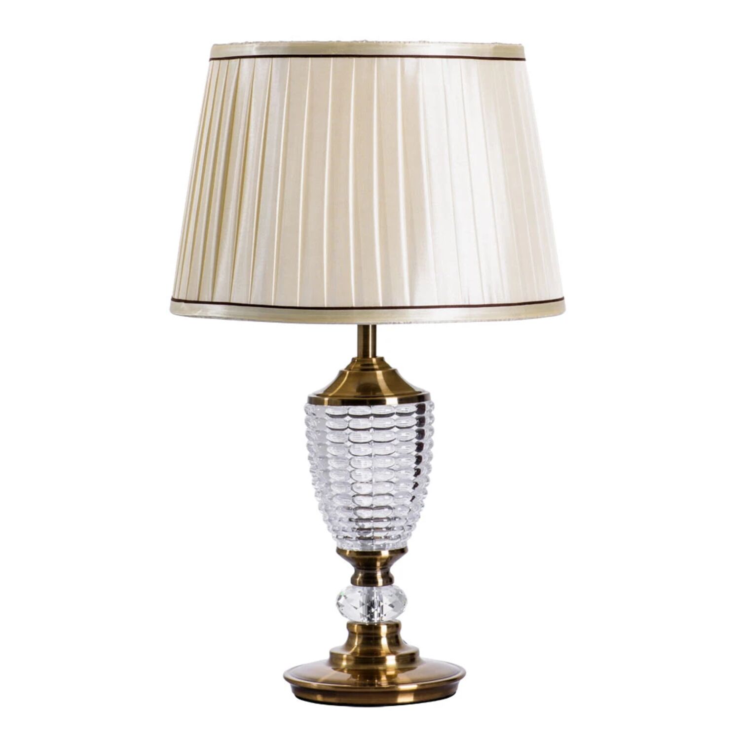 Декоративная настольная лампа Arte Lamp Radison A1550LT-1PB, арматура полированная медь, плафон ткань кремовая