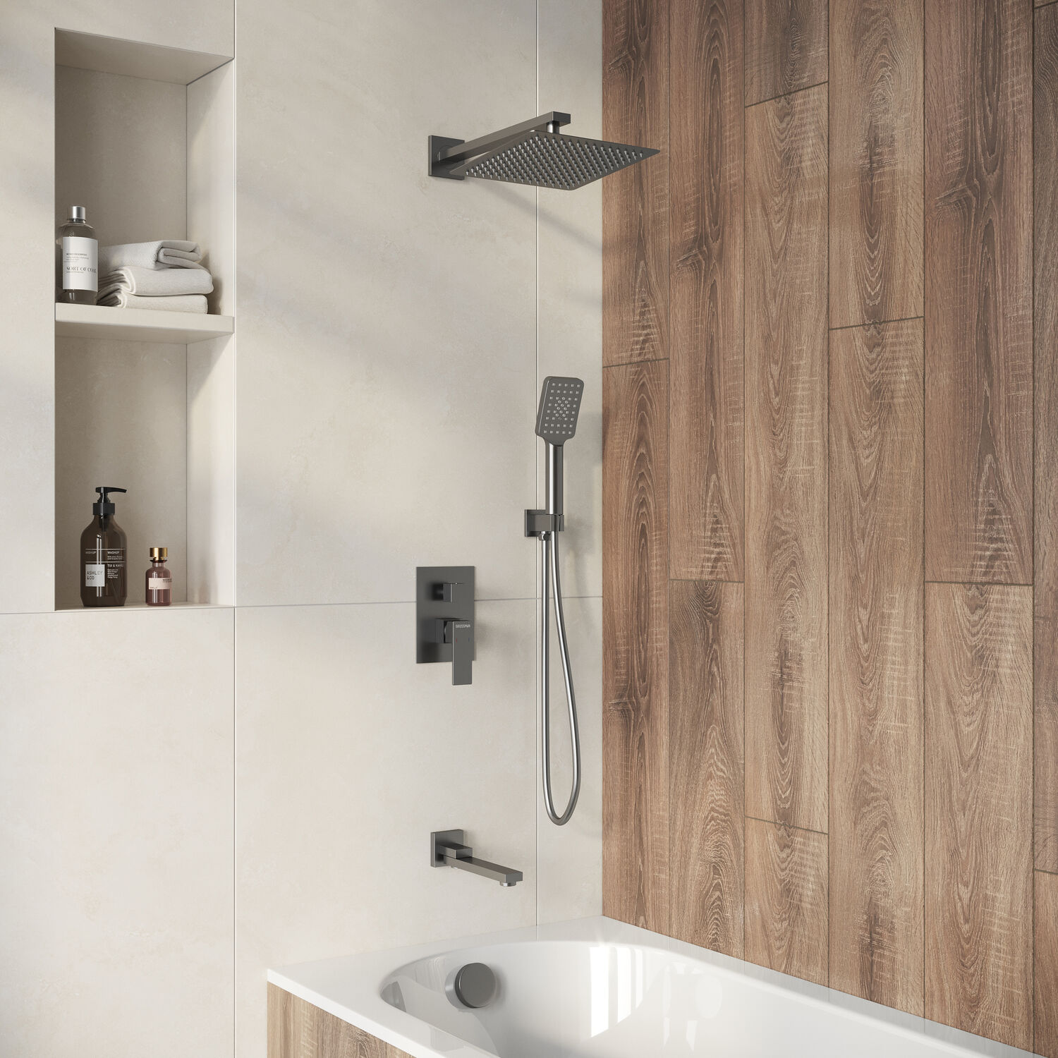 Душевой комплект Grossman Style 501.K35.05.420, встраиваемый, цвет графит сатиновый - фото 1