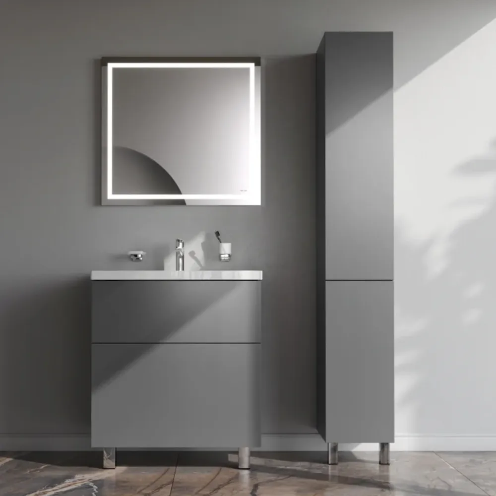 Мебель для ванной AM.PM Gem 75 напольная, 2 ящика, цвет графит матовый