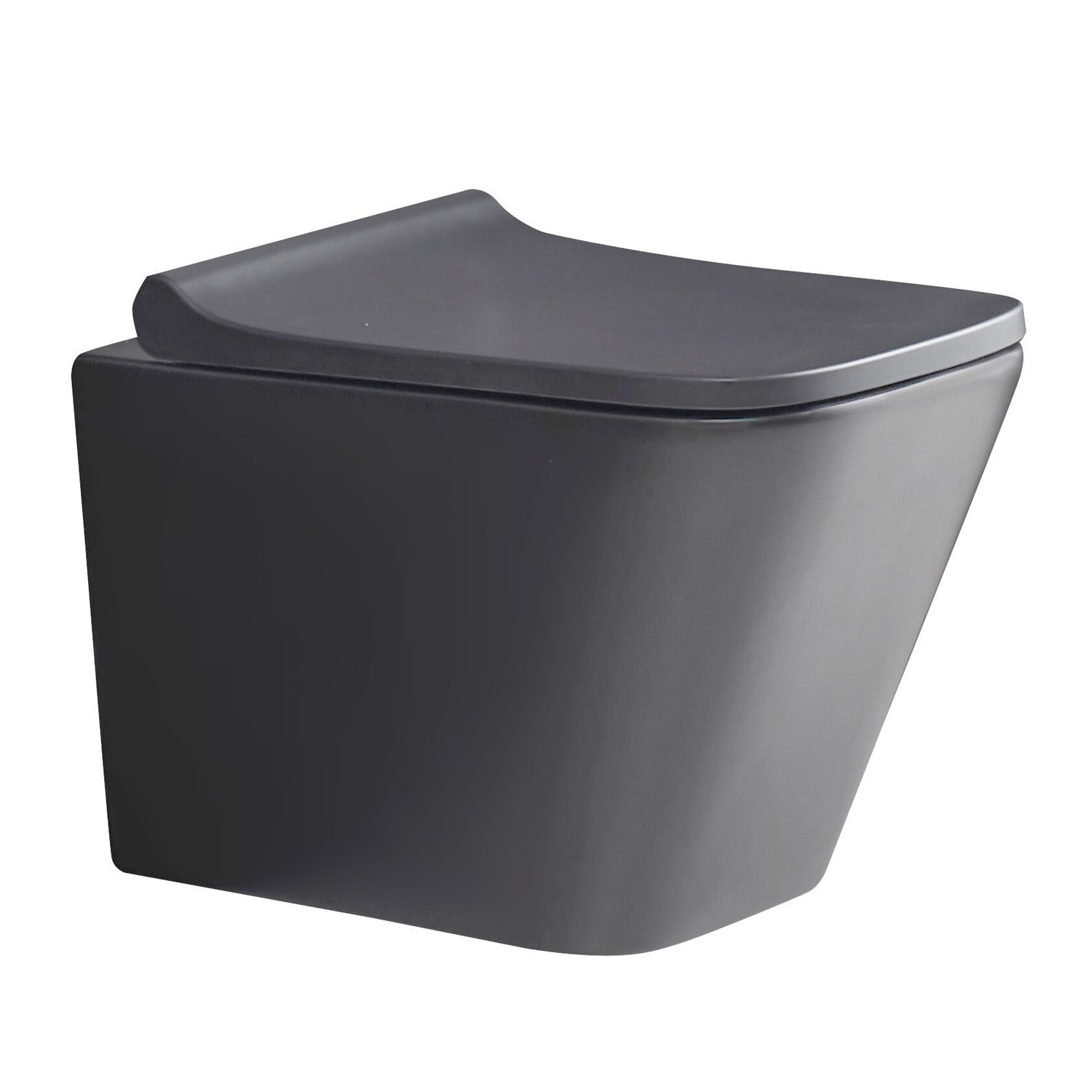 Унитаз Weltwasser SK Gelbach 041 MT-GR подвесной, безободковый,  смыв Торнадо, с сиденьем микролифт, цвет серый матовый