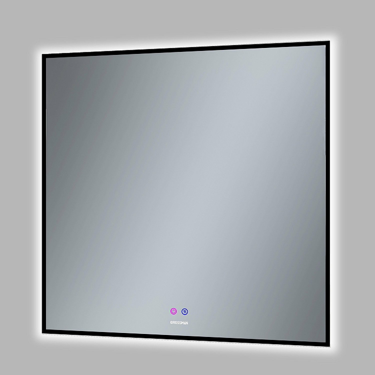 Зеркало Grossman Pragma Norma Black 80x80, с подсветкой, диммером и функцией антизапотевания, цвет черный - фото 1