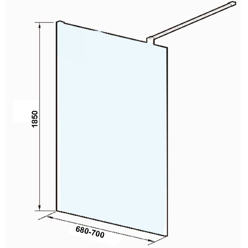 Душевая перегородка Weltwasser WW400 70G-1 70х185, стекло прозрачное, профиль хром