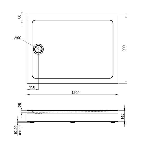 Поддон для душа Good Door Олимпик 120х90, акриловый, цвет белый