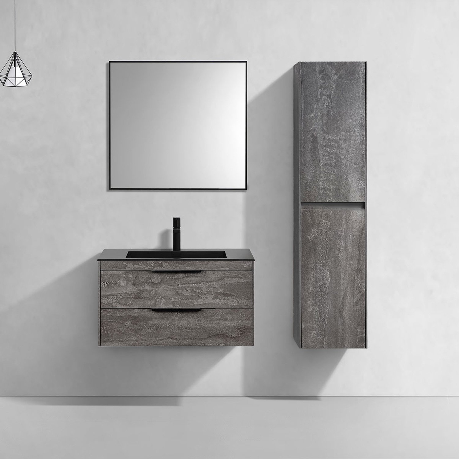 Мебель для ванной Vincea Chiara 80, с 2 ящиками, цвет серый камень - фото 1