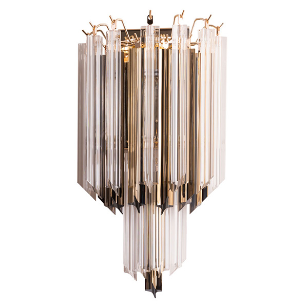 Настенный светильник Arte Lamp Frizzante 1683/01 AP-1, арматура золото, плафон хрусталь белый / золото, 23х14 см