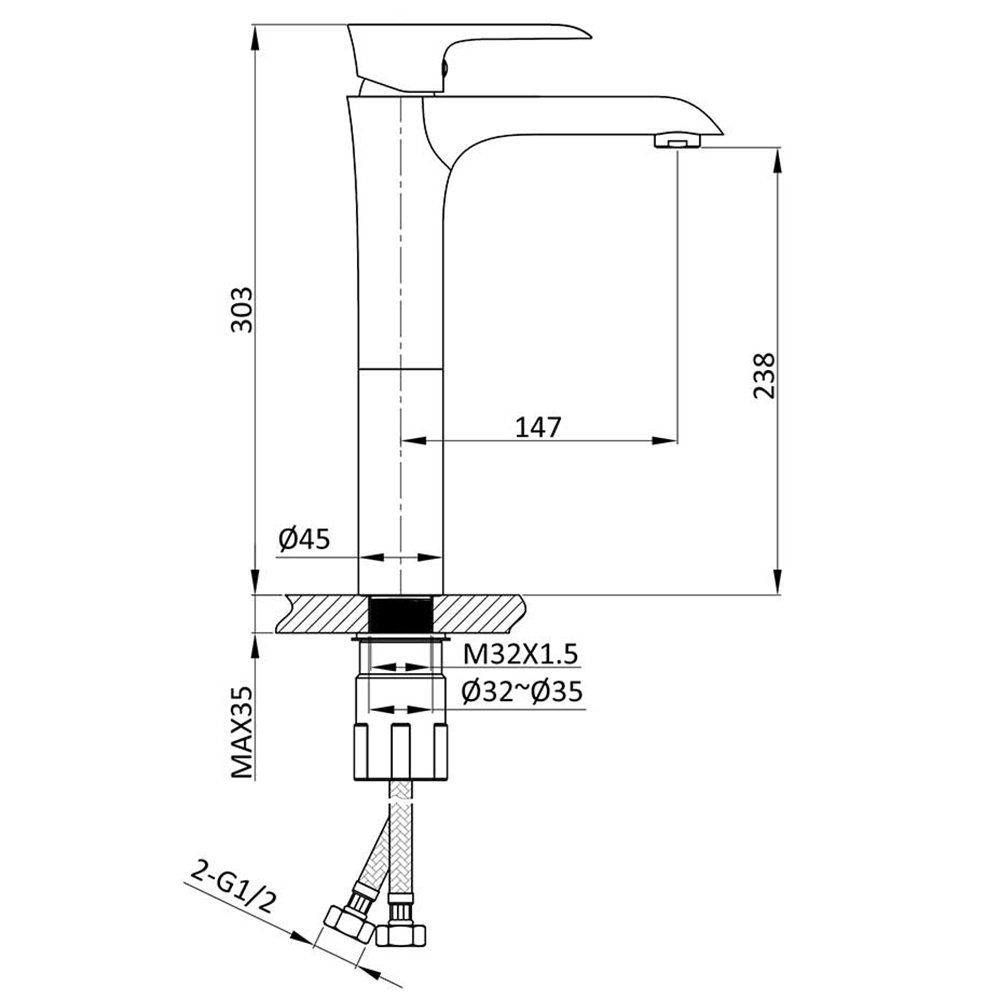 Смеситель Vincea Esse VBF-1E2MB для раковины, цвет черный - фото 1