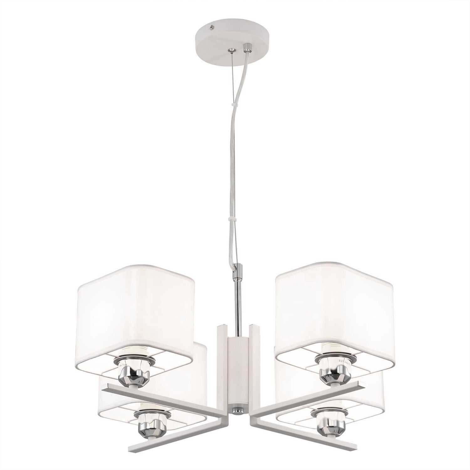 Подвесная люстра Citilux Тильда CL469245, арматура белая, плафоны текстиль белый