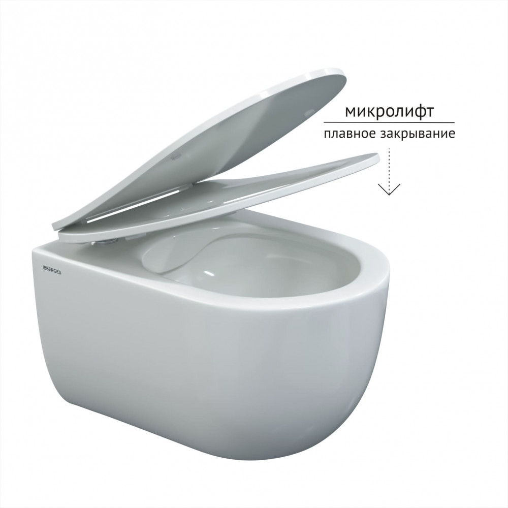 Комплект Berges 043344 унитаза Ventas Rimless с сиденьем микролифт и инсталляции Novum с черной кнопкой F5 Soft Touch