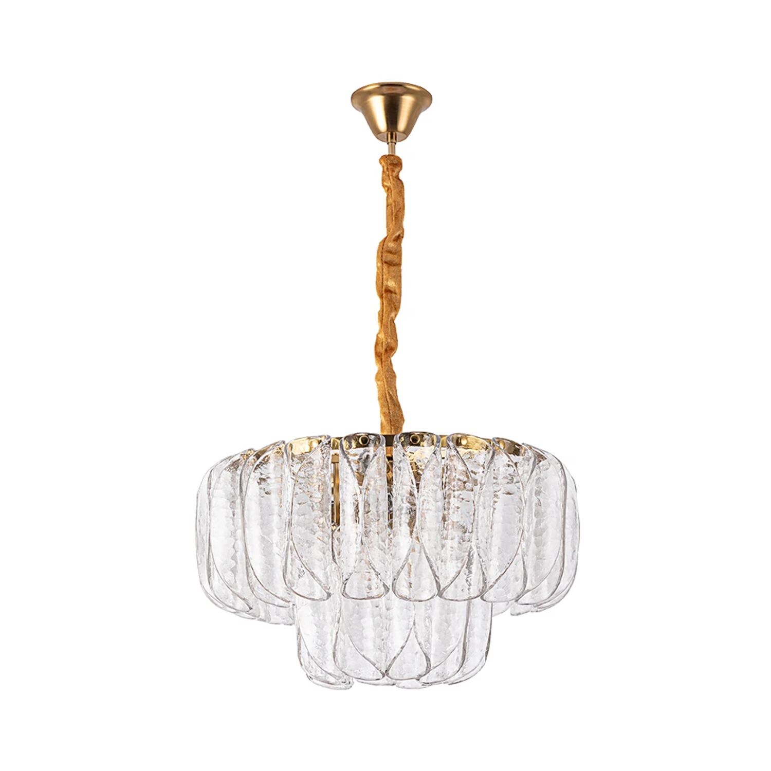 Подвесная люстра Arte Lamp Evelyn A4073LM-7PB, арматура полированная медь, плафон стекло прозрачное