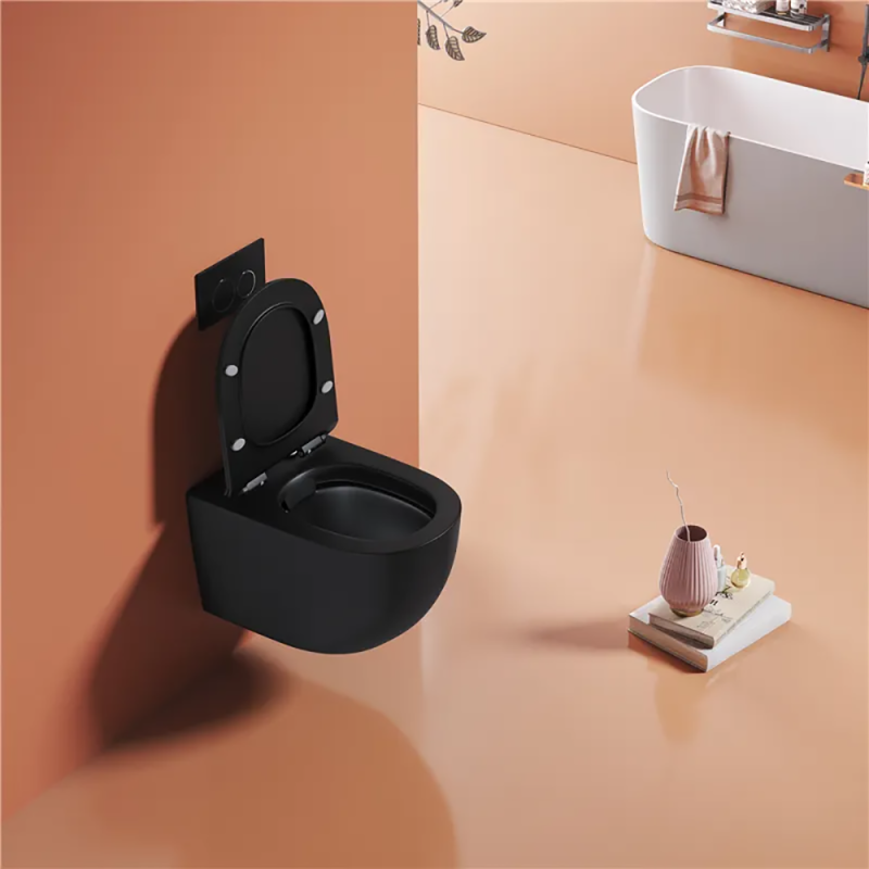 Унитаз CeruttiSPA Oglio Aria MB CT9239 подвесной, безободковый, с сиденьем микролифт, цвет черный матовый