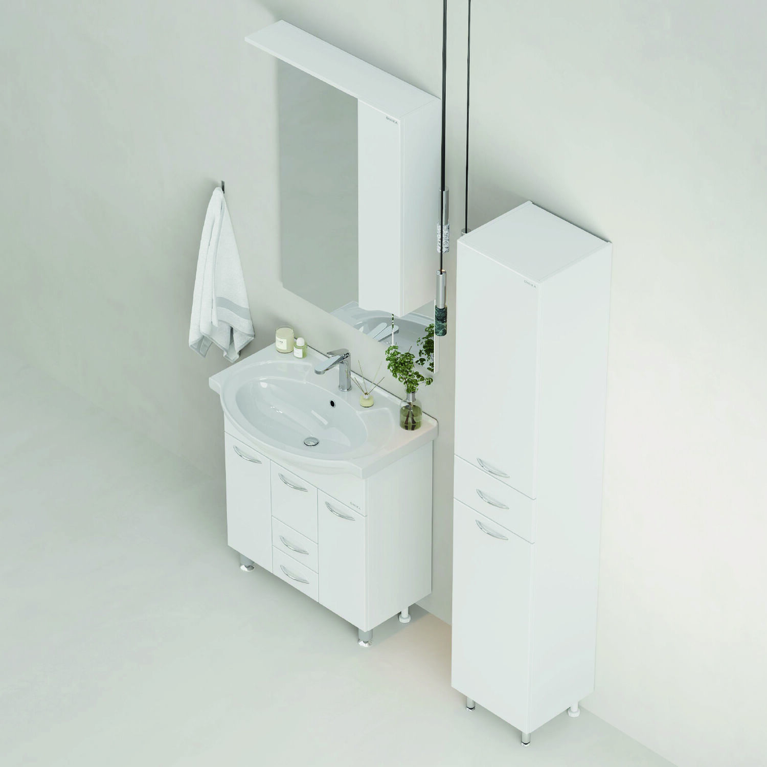 Шкаф-пенал Оника Модерн 36 напольный, цвет белый - фото 1