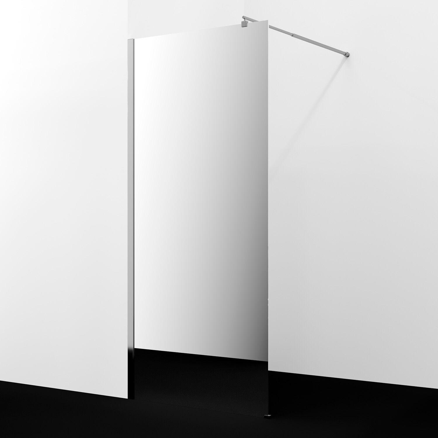 Душевая перегородка WasserKRAFT Rur 30W39-MR 90x200, стекло зеркальное, профиль графит - фото 1